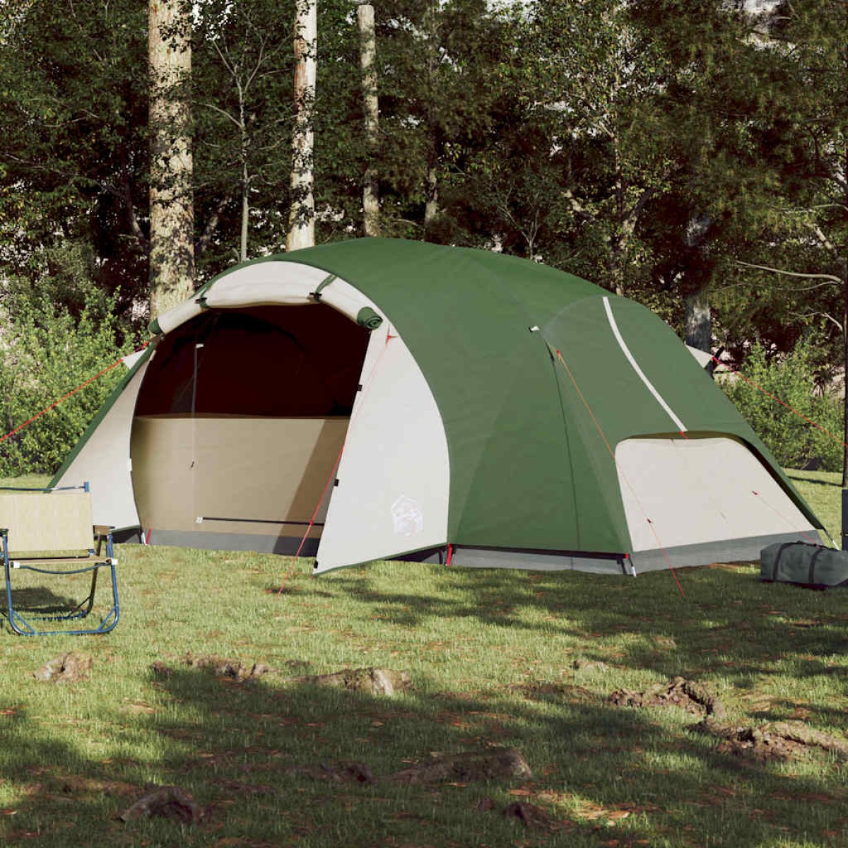 vidaXL Σκηνή Κάμπινγκ 8 Ατόμων Πράσινη 360x430x195 εκ. από Ταφτά 190T
