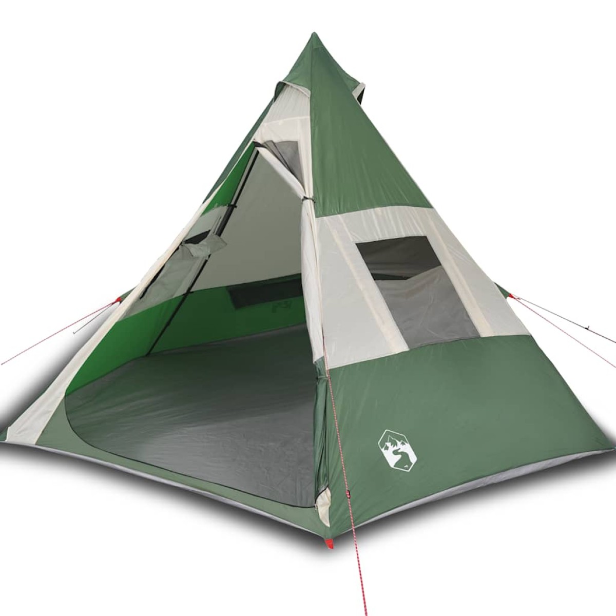 vidaXL Σκηνή Κάμπινγκ 7 Ατόμων Πράσινη 350x350x280 εκ. από Ταφτά 185T