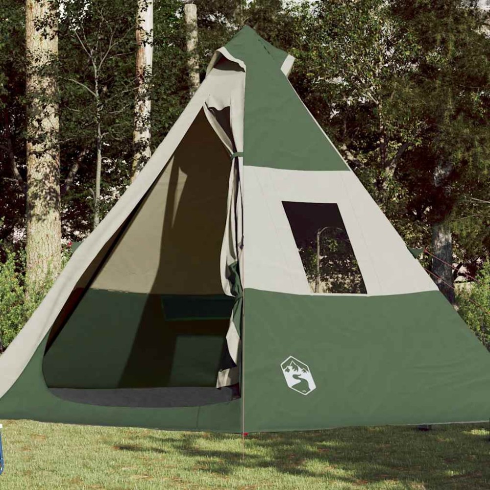 vidaXL Σκηνή Κάμπινγκ Tipi 7 Ατόμων Αδιάβροχη Πράσινη