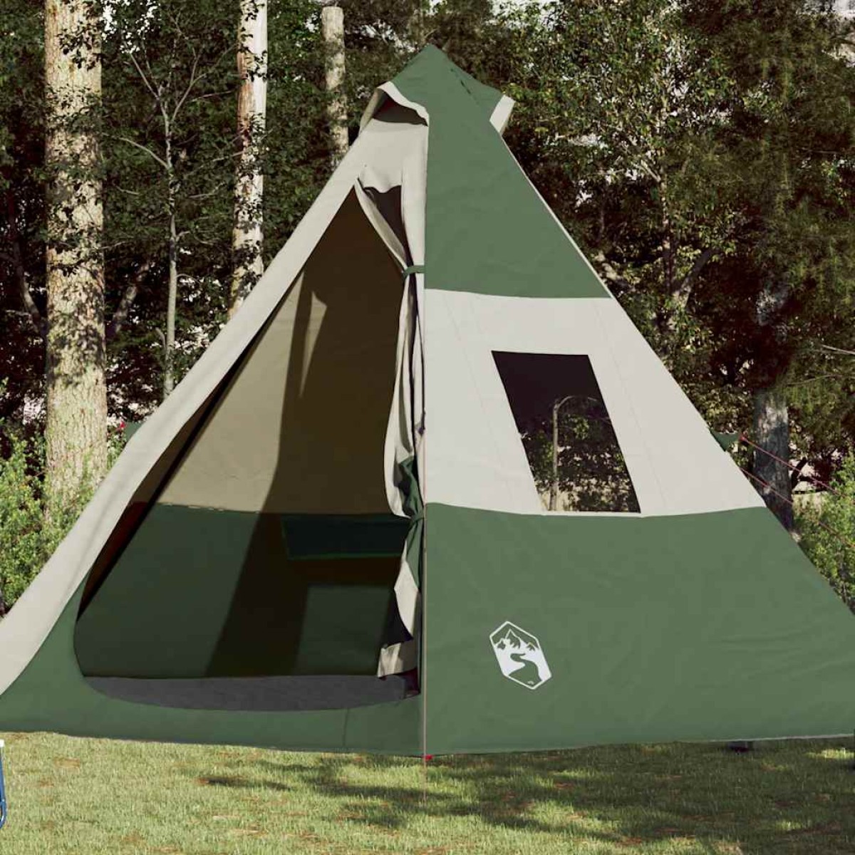 vidaXL Σκηνή Κάμπινγκ 7 Ατόμων Πράσινη 350x350x280 εκ. από Ταφτά 185T