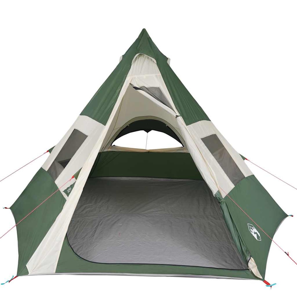 vidaXL Σκηνή Κάμπινγκ 7 Ατόμων Πράσινη 350x350x280 εκ. από Ταφτά 185T