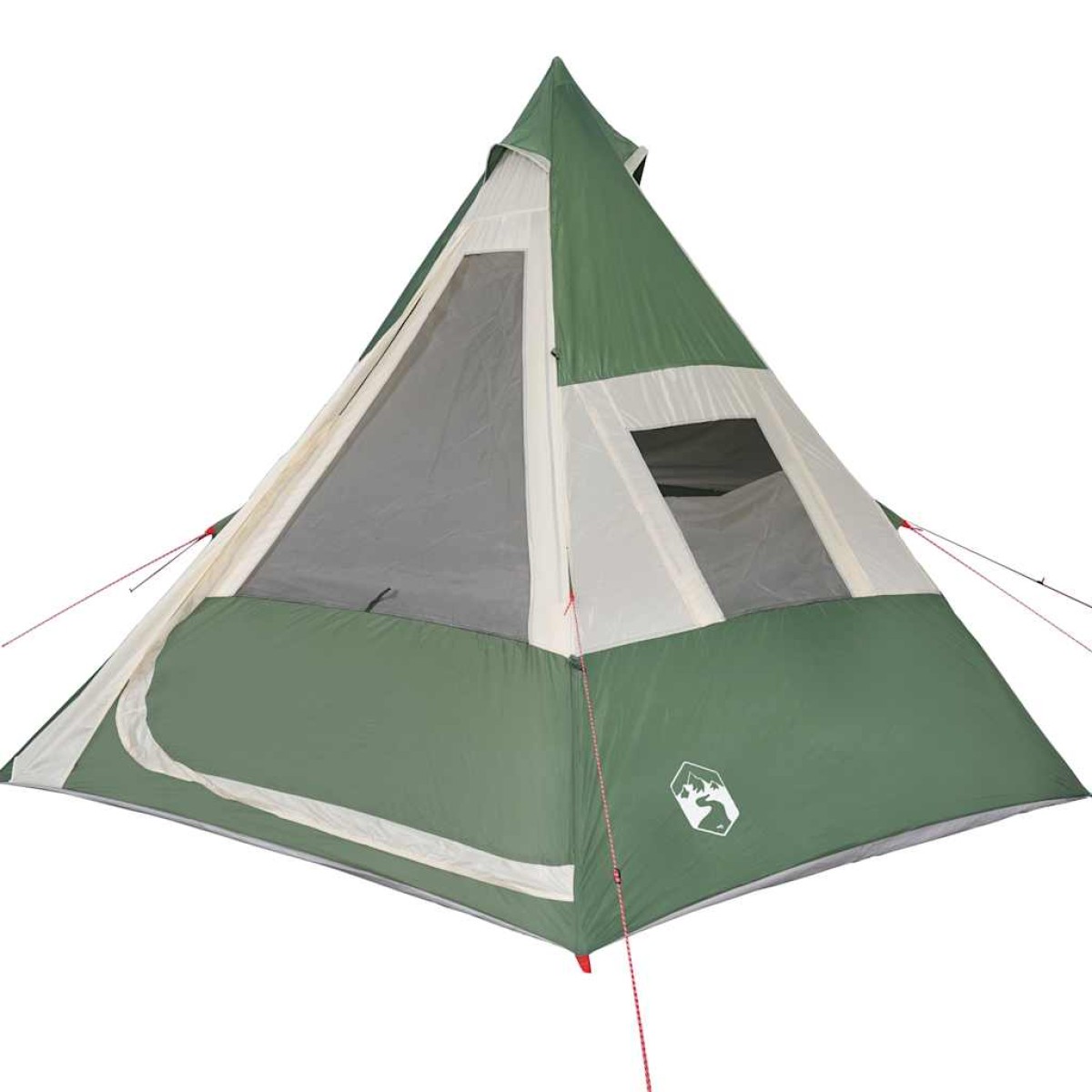 vidaXL Σκηνή Κάμπινγκ 7 Ατόμων Πράσινη 350x350x280 εκ. από Ταφτά 185T