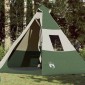 vidaXL Σκηνή Κάμπινγκ 7 Ατόμων Πράσινη 350x350x280 εκ. από Ταφτά 185T