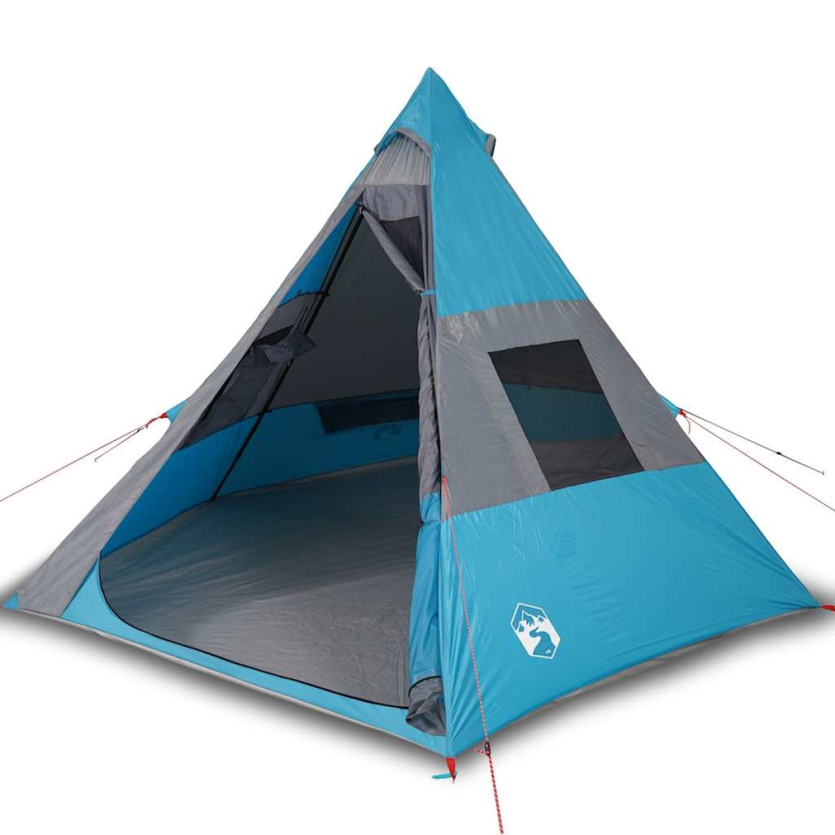 vidaXL Σκηνή Κάμπινγκ 7 Ατόμων Μπλε 350x350x280 εκ. από Ταφτά 185T