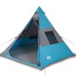 vidaXL Σκηνή Κάμπινγκ 7 Ατόμων Μπλε 350x350x280 εκ. από Ταφτά 185T
