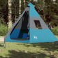 vidaXL Σκηνή Κάμπινγκ 7 Ατόμων Μπλε 350x350x280 εκ. από Ταφτά 185T