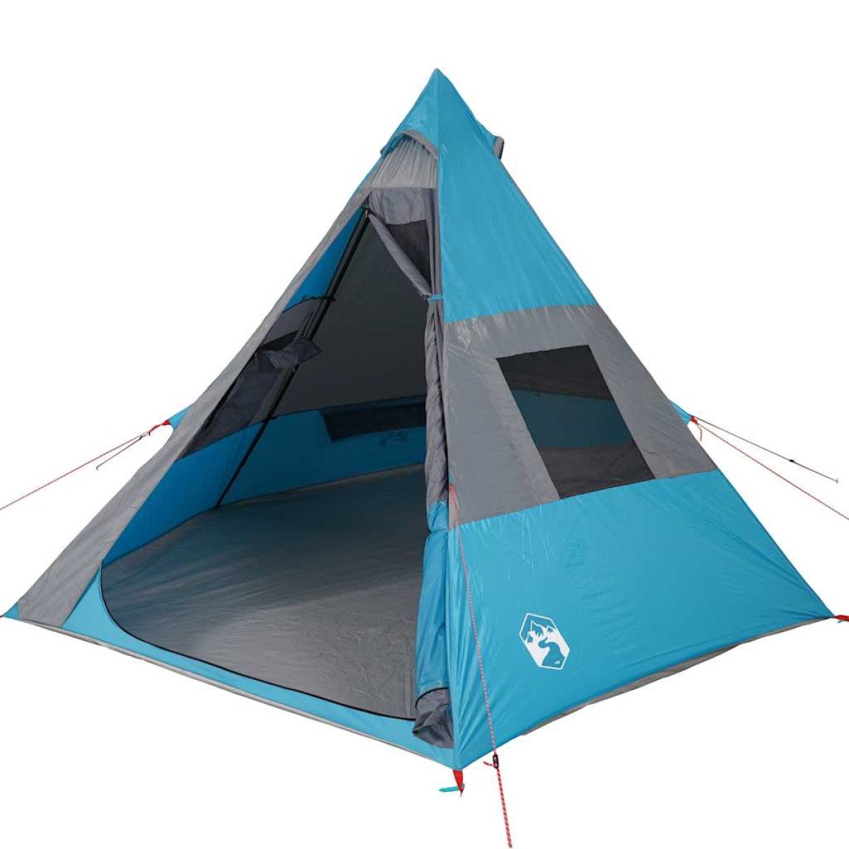 vidaXL Σκηνή Κάμπινγκ 7 Ατόμων Μπλε 350x350x280 εκ. από Ταφτά 185T