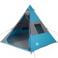 vidaXL Σκηνή Κάμπινγκ 7 Ατόμων Μπλε 350x350x280 εκ. από Ταφτά 185T