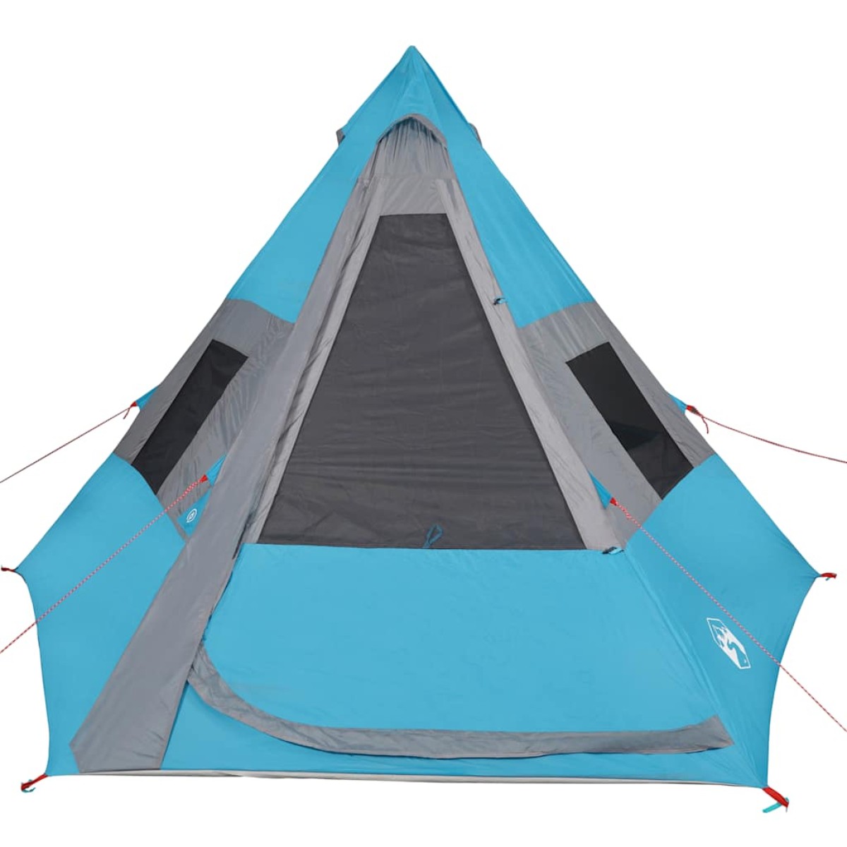vidaXL Σκηνή Κάμπινγκ 7 Ατόμων Μπλε 350x350x280 εκ. από Ταφτά 185T