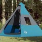 vidaXL Σκηνή Κάμπινγκ 7 Ατόμων Μπλε 350x350x280 εκ. από Ταφτά 185T