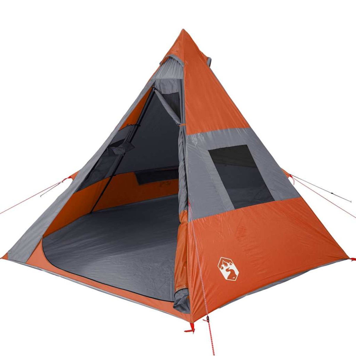 vidaXL Σκηνή Κάμπινγκ 7 Ατ. Γκρι/Πορτοκαλί 350x350x280 εκ. Ταφτάς 185T