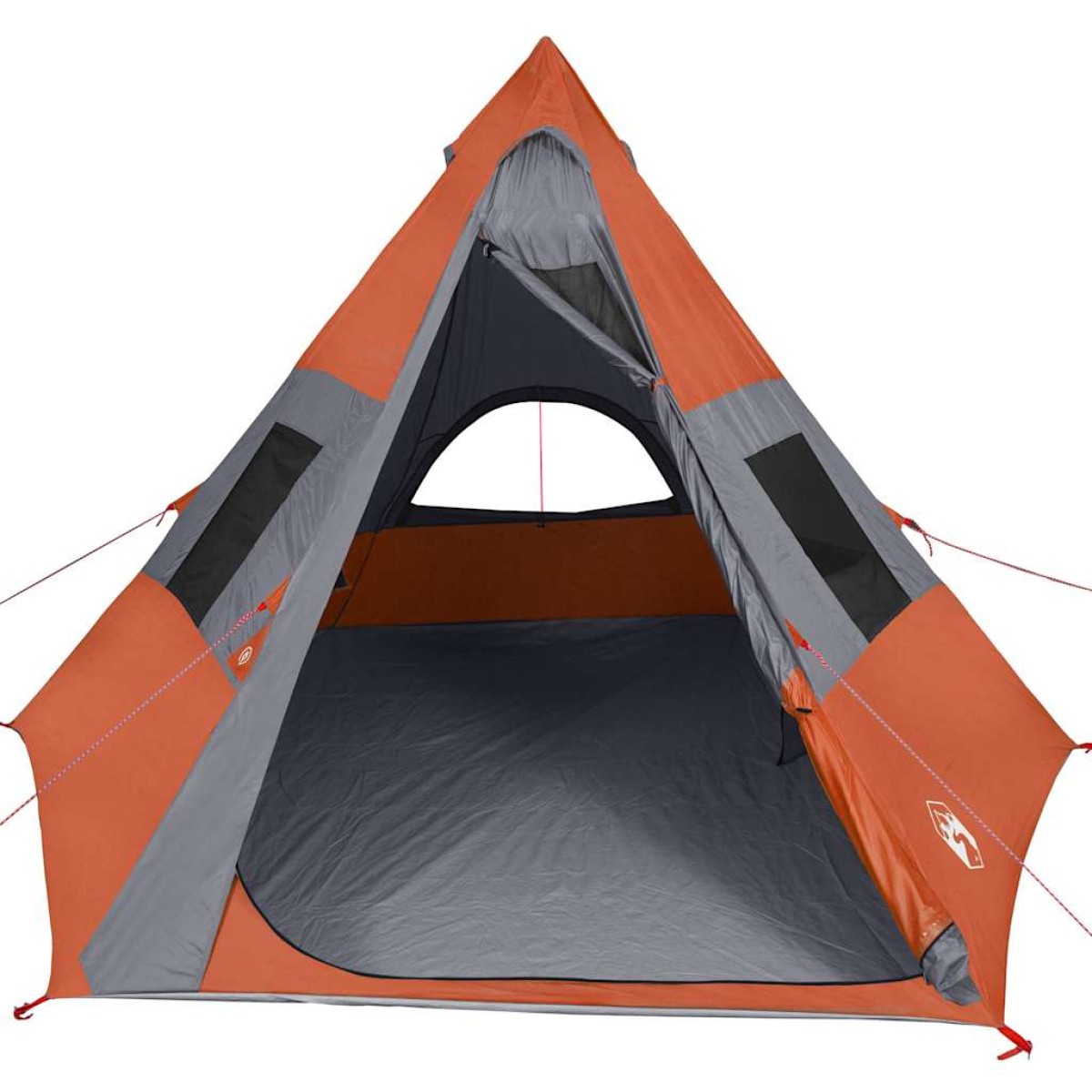 vidaXL Σκηνή Κάμπινγκ 7 Ατ. Γκρι/Πορτοκαλί 350x350x280 εκ. Ταφτάς 185T