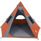 vidaXL Σκηνή Κάμπινγκ 7 Ατ. Γκρι/Πορτοκαλί 350x350x280 εκ. Ταφτάς 185T