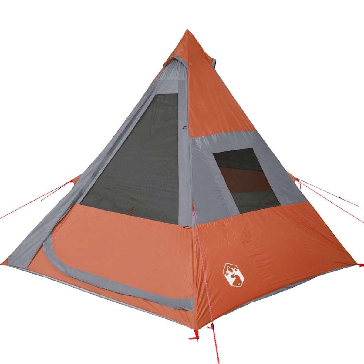 vidaXL Σκηνή Κάμπινγκ 7 Ατ. Γκρι/Πορτοκαλί 350x350x280 εκ. Ταφτάς 185T