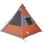 vidaXL Σκηνή Κάμπινγκ 7 Ατ. Γκρι/Πορτοκαλί 350x350x280 εκ. Ταφτάς 185T