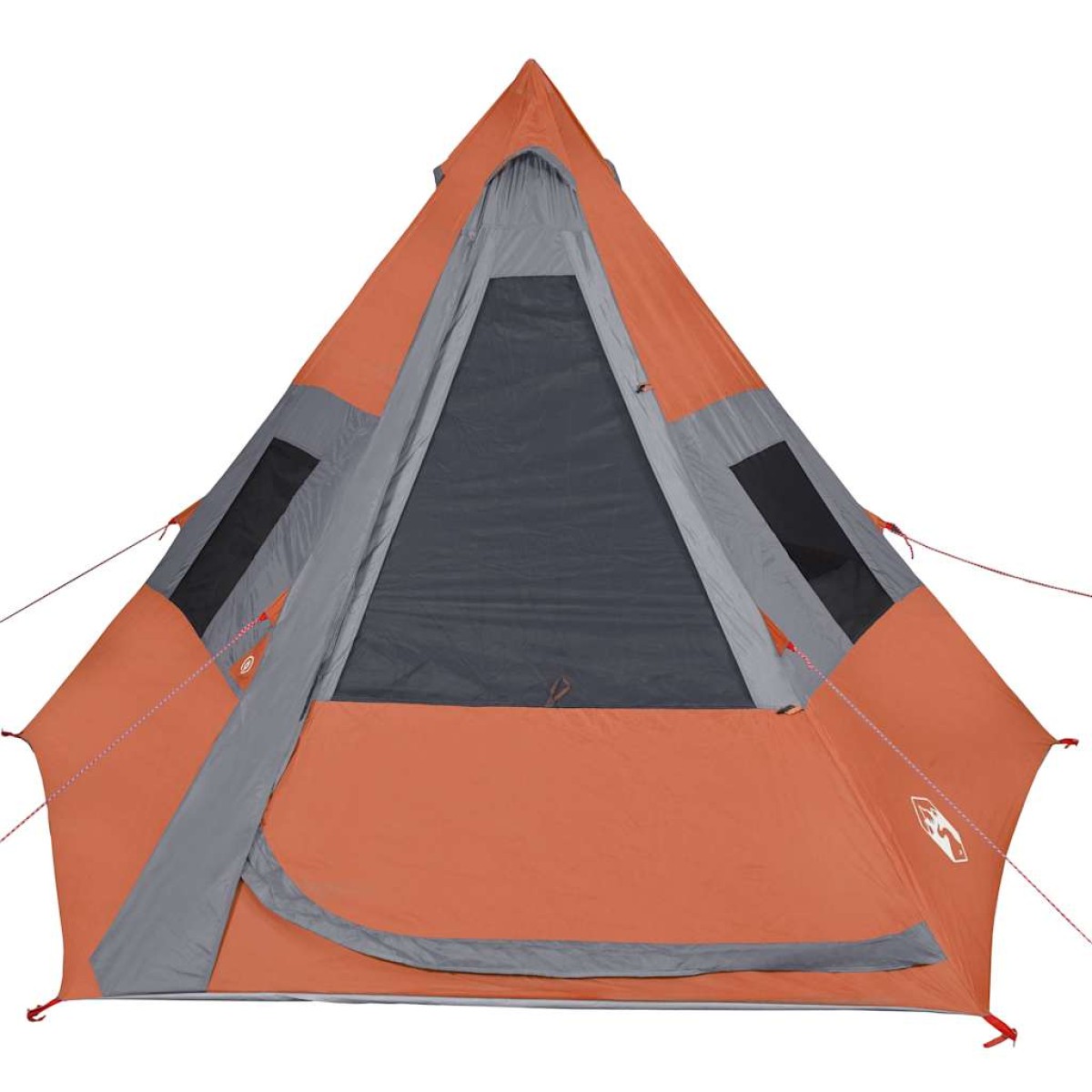 vidaXL Σκηνή Κάμπινγκ 7 Ατ. Γκρι/Πορτοκαλί 350x350x280 εκ. Ταφτάς 185T