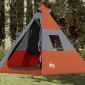 vidaXL Σκηνή Κάμπινγκ 7 Ατ. Γκρι/Πορτοκαλί 350x350x280 εκ. Ταφτάς 185T
