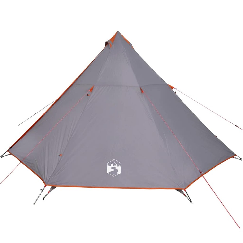 vidaXL Σκηνή Κάμπινγκ Tipi 8 Ατόμων Αδιάβροχη Γκρι/Πορτοκαλί
