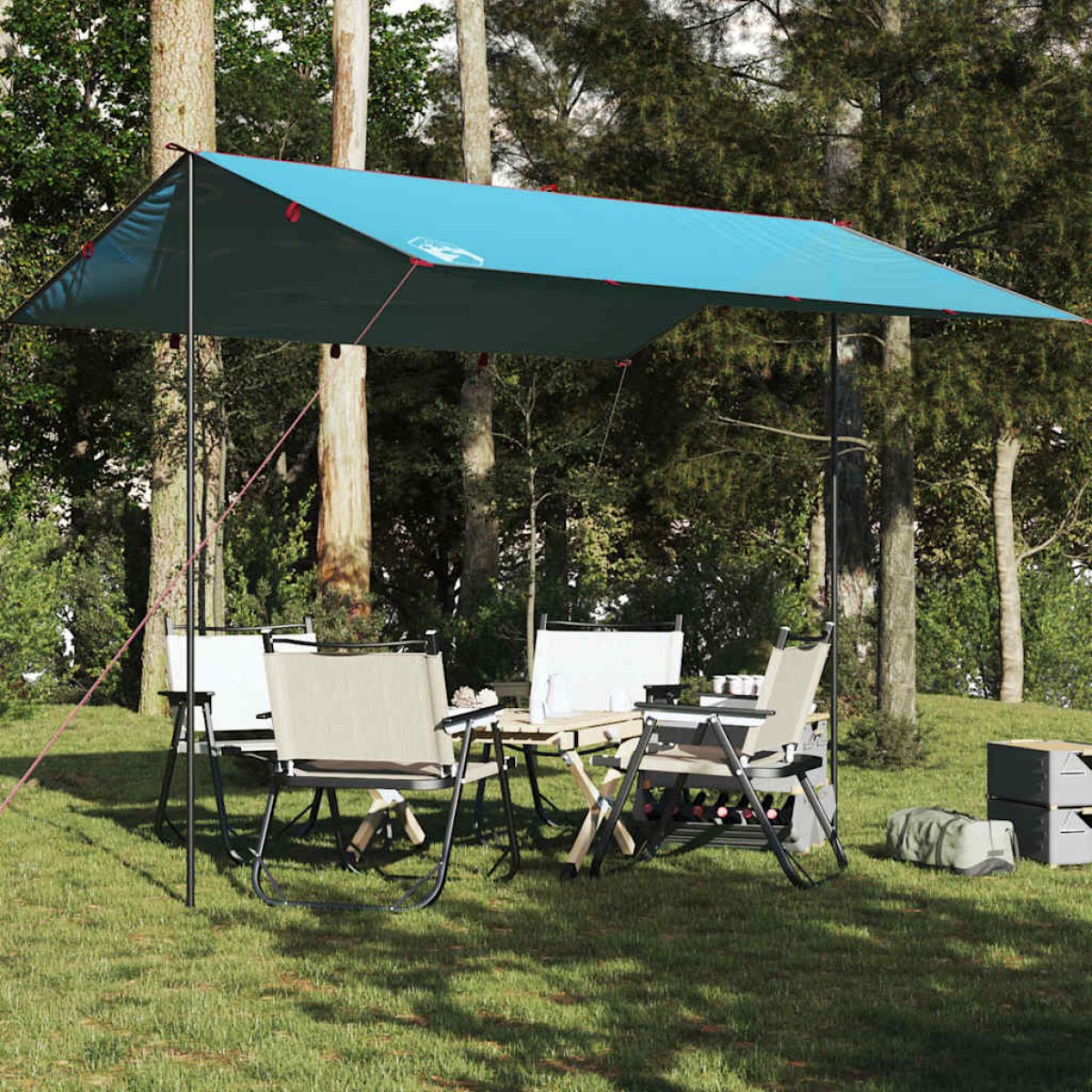 vidaXL Μουσαμάς Κάμπινγκ Αδιάβροχος Μπλε 360 x 294 εκ.