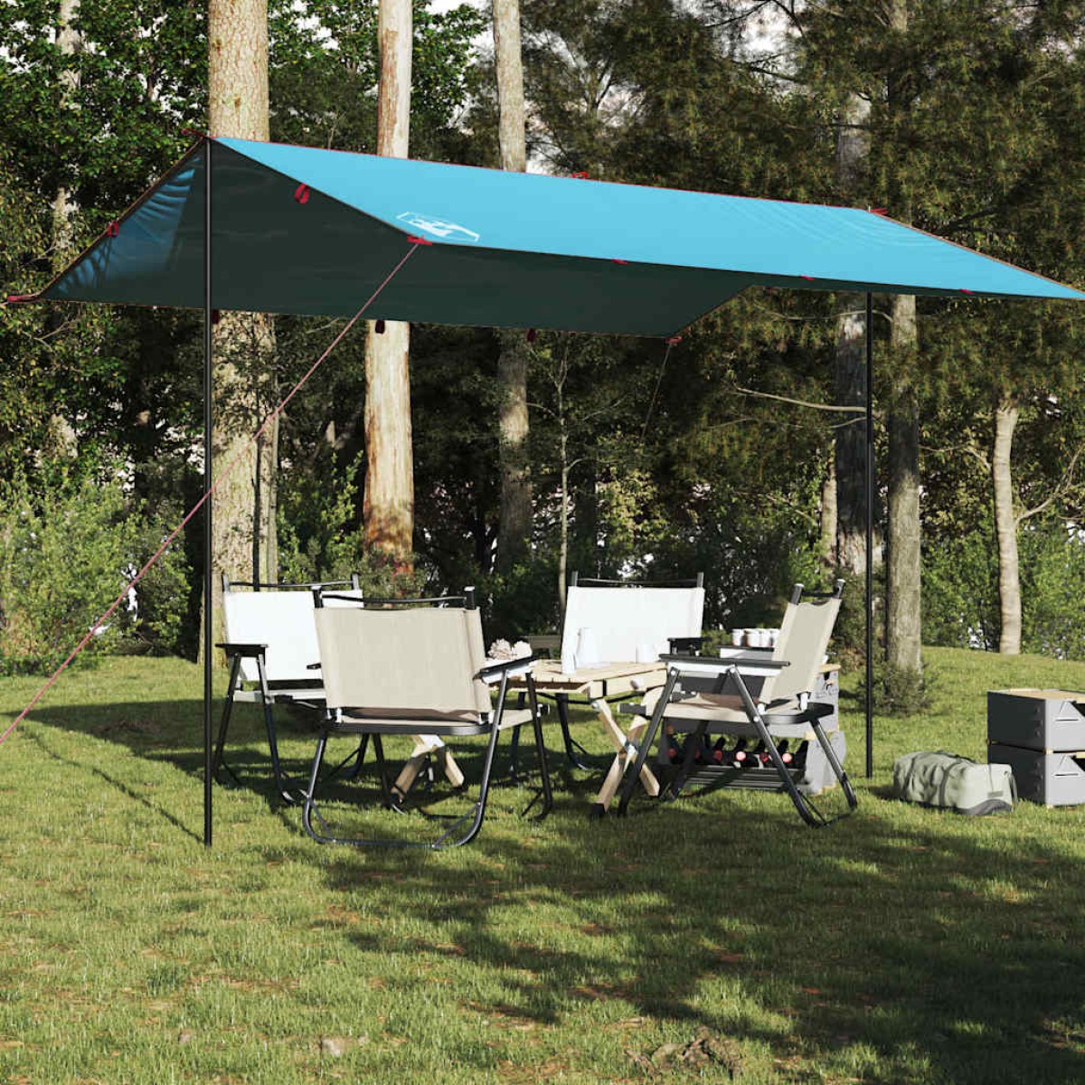 vidaXL Μουσαμάς Κάμπινγκ Αδιάβροχος Μπλε 400x294 εκ.