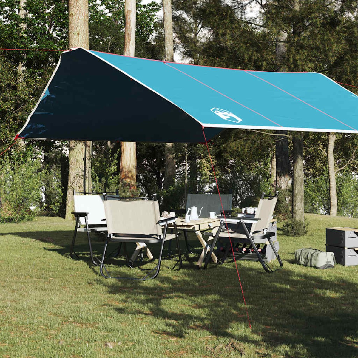 vidaXL Μουσαμάς Κάμπινγκ Αδιάβροχος Μπλε 420x440 εκ.