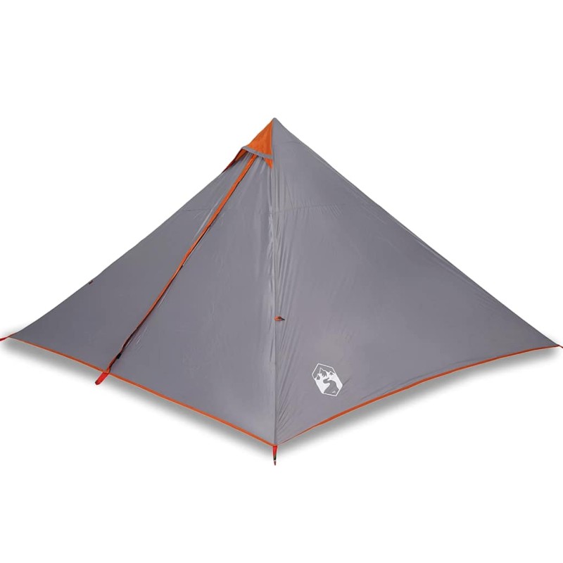 vidaXL Σκηνή Κάμπινγκ Tipi 7 Ατόμων Αδιάβροχη Γκρι/Πορτοκαλί