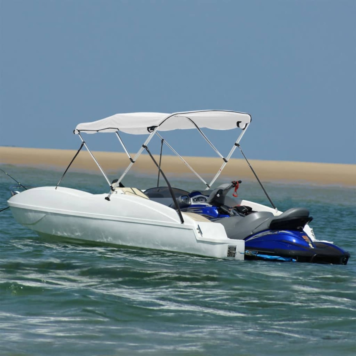 vidaXL Τέντα Σκάφους με 3 Αψίδες Τοιχώματα 183x(185-198)x137 εκ.