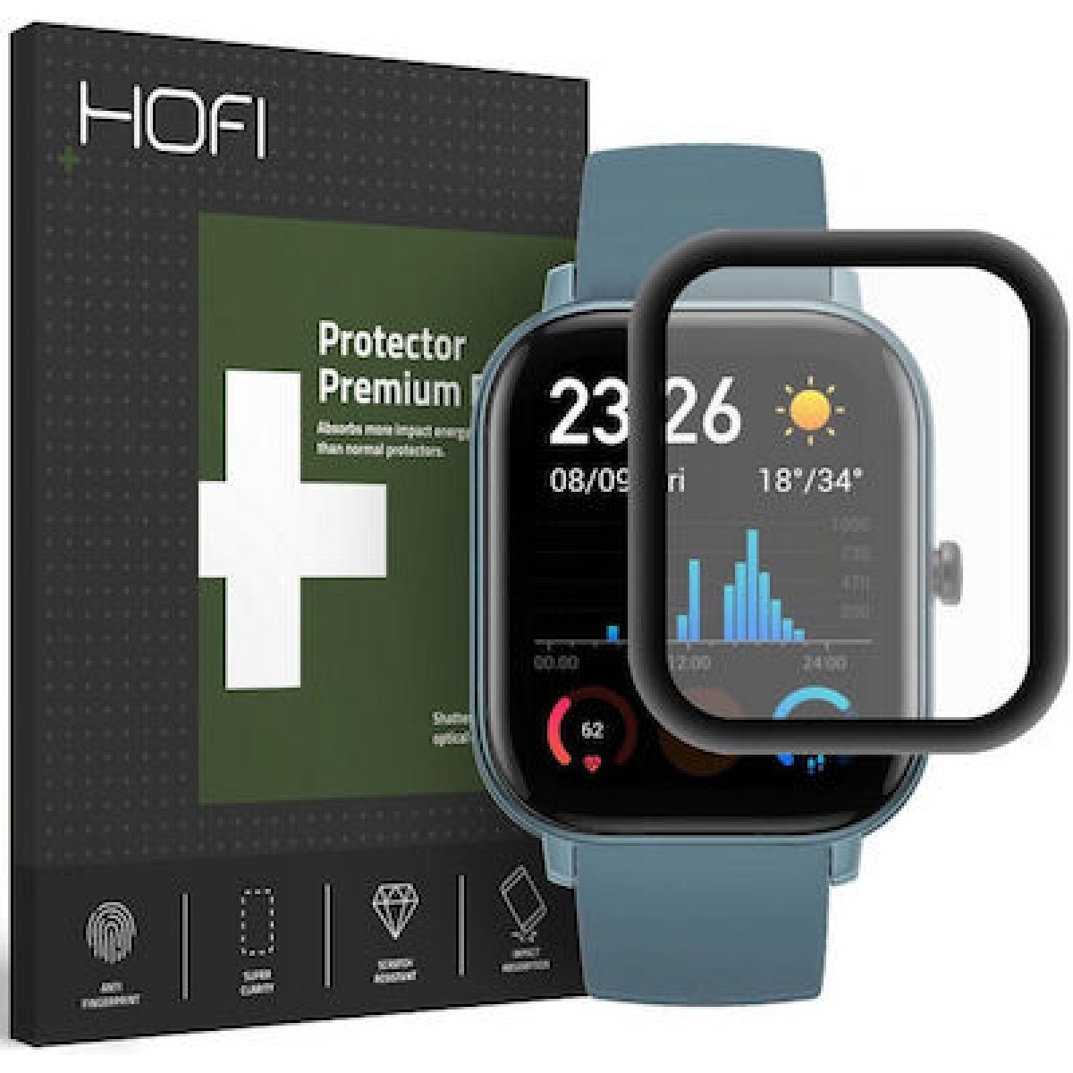 Hofi Hybrid Pro+ Tempered Glass Προστατευτικό Οθόνης για το Amazfit GTS