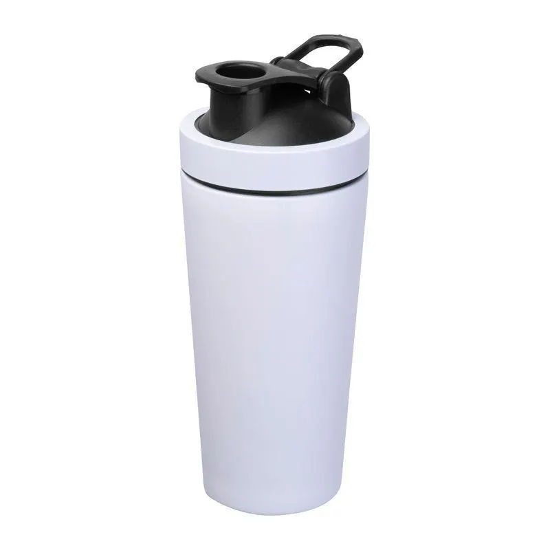 Shaker πρωτεΐνης ανοξείδωτο 750ml λευκό
