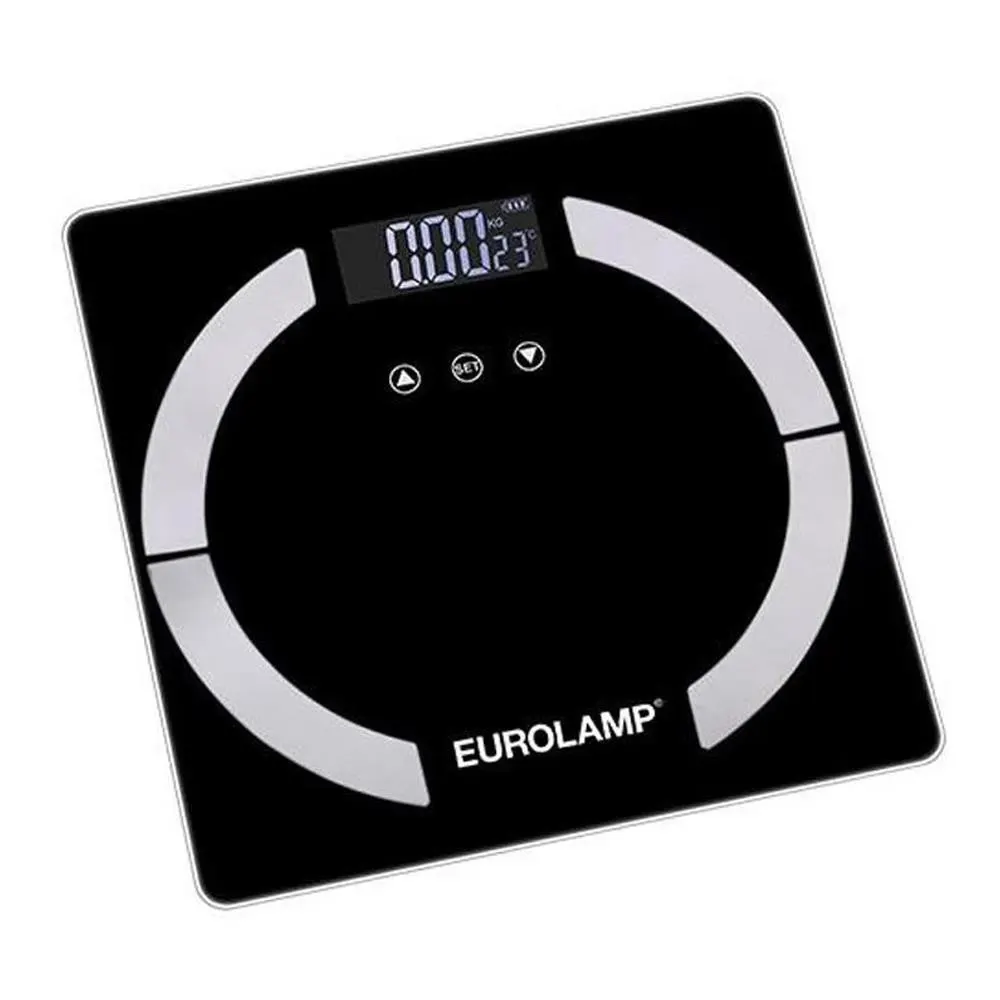 Ζυγαριά μπάνιου ψηφιακή γυάλινη μαύρη 28x28xΥ3εκ.