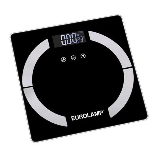 Ζυγαριά μπάνιου ψηφιακή γυάλινη μαύρη 28x28xΥ3εκ.