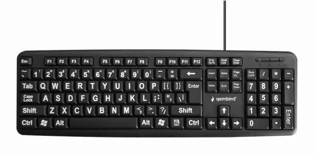 ΠΛΗΚΤΡΟΛΟΓΙΟ STANDART USB ENG BIG/ΜΑΥΡΟ KB-US-103 GEMBIRD