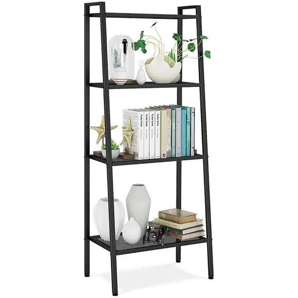Ραφιέρα βιβλιοθήκη Nextdeco 4 επίπεδων μαύρη Υ147x60x35εκ.