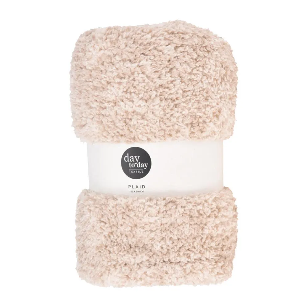 Κουβέρτα sherpa fleece μπεζ 150x200εκ.