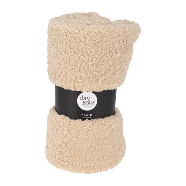 Κουβέρτα teddy fleece μπεζ 150x120εκ.