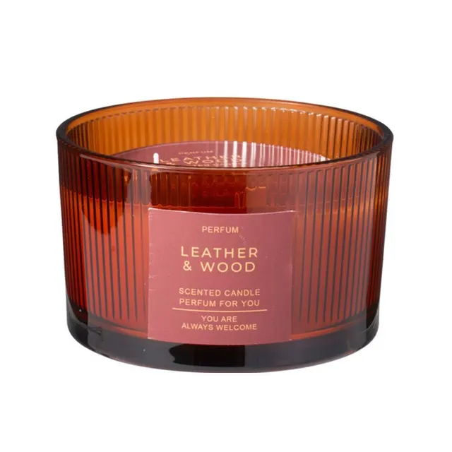 Αρωματικό κερί Leather - Wood 13x8εκ.