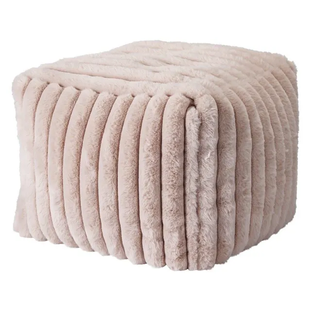 Σκαμπό γούνινο taupe 38x38xΥ28εκ.