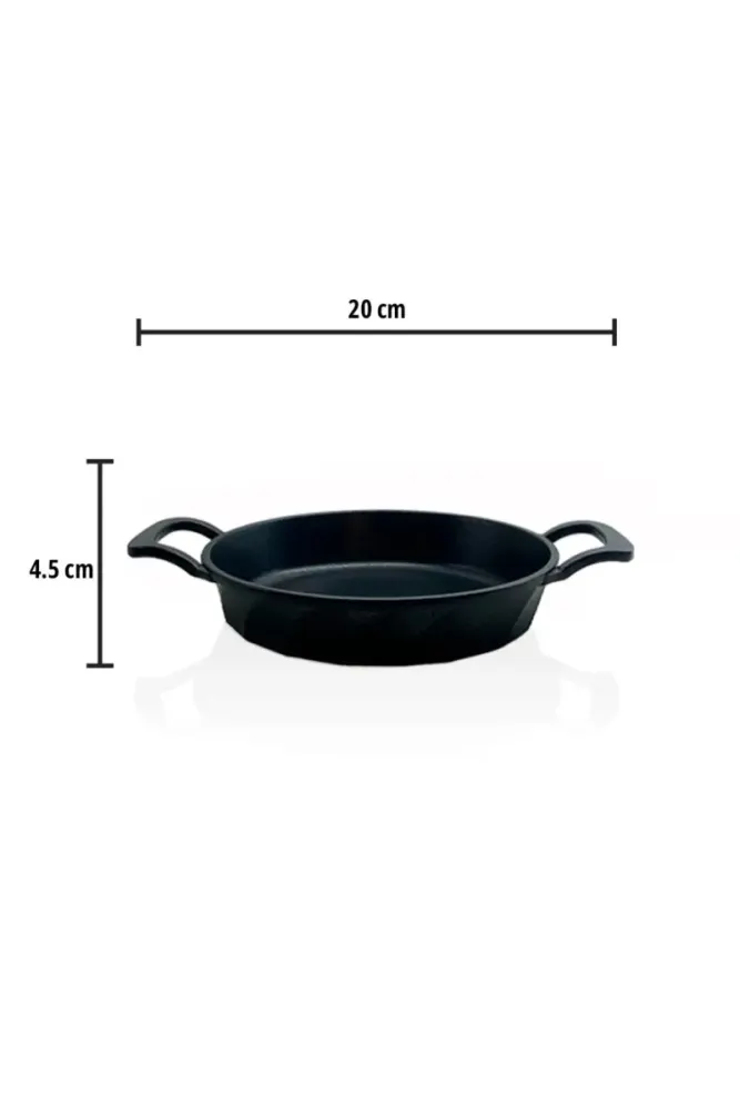 Σετ 3 τεμαχίων τηγανιών από χαλαζία Μαύρο 20x8 cm