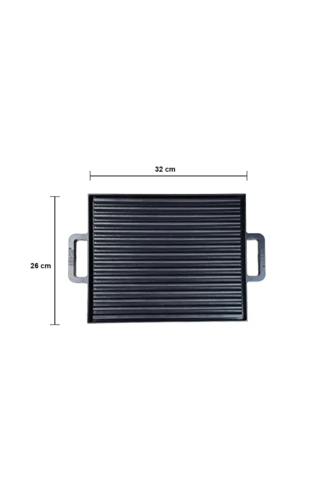 Τηγάνι ψησίματος από χυτοσίδηρο Μαύρο 26x32x32 cm