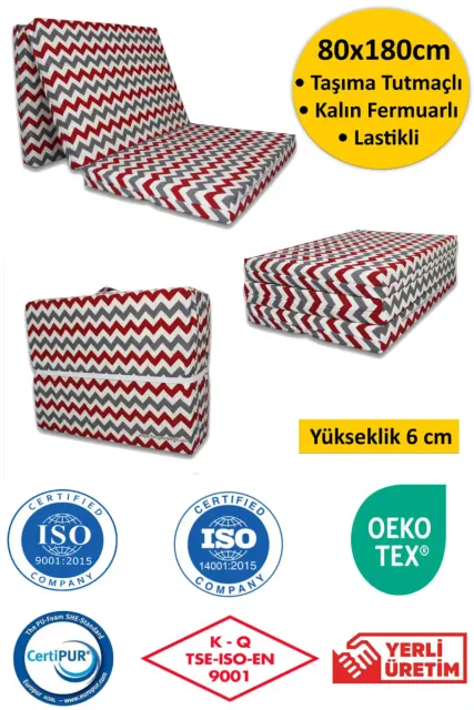 Πτυσσόμενο στρώμα αφρού για μονό κρεβάτι 180x80x6 cm
