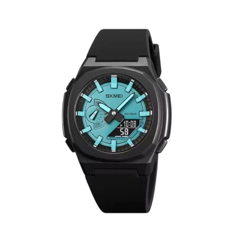 Ψηφιακό/αναλογικό ρολόι χειρός - Skmei - 2091 - Light Blue/Black screen