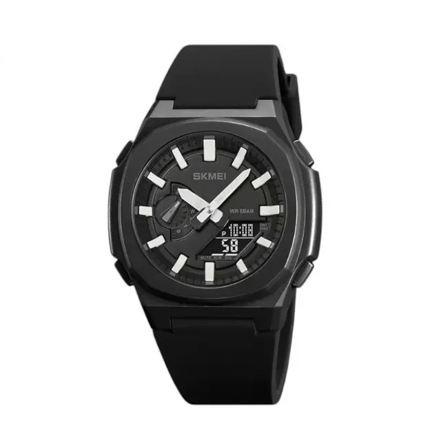 Ψηφιακό/αναλογικό ρολόι χειρός - Skmei - 2091 - White/Black screen