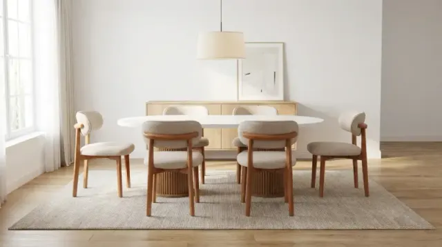 Μαζί τραπεζιού και καρεκλών MDF 6 ατόμων 90x170 cm
