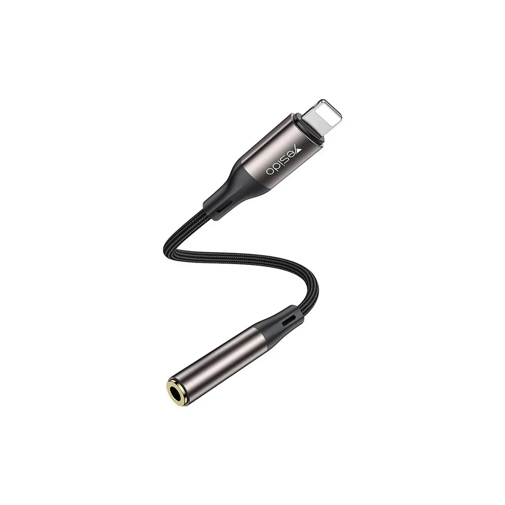 Καλώδιο Ήχου Yesido YAU45 Lightning σε 3.5mm Jack 13cm Μαύρο