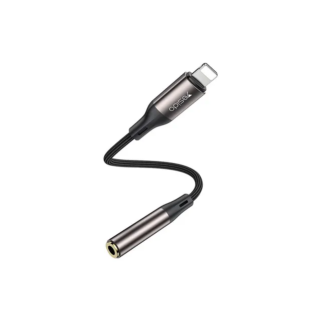 Καλώδιο Ήχου Yesido YAU45 Lightning σε 3.5mm Jack 13cm Μαύρο