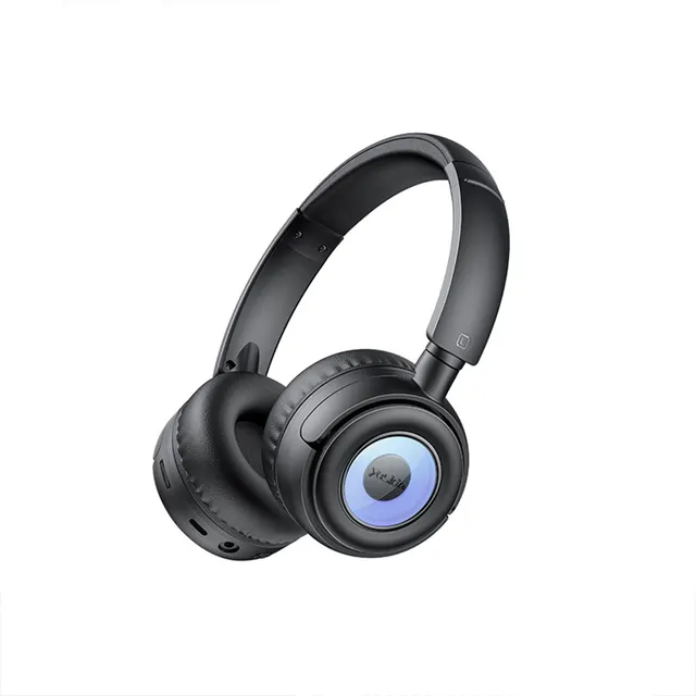 Bluetooth 5.3 Headset Yesido EP06 RGB On Ear με Ενσωματομένη Μπαταρία 400mah Μαύρο