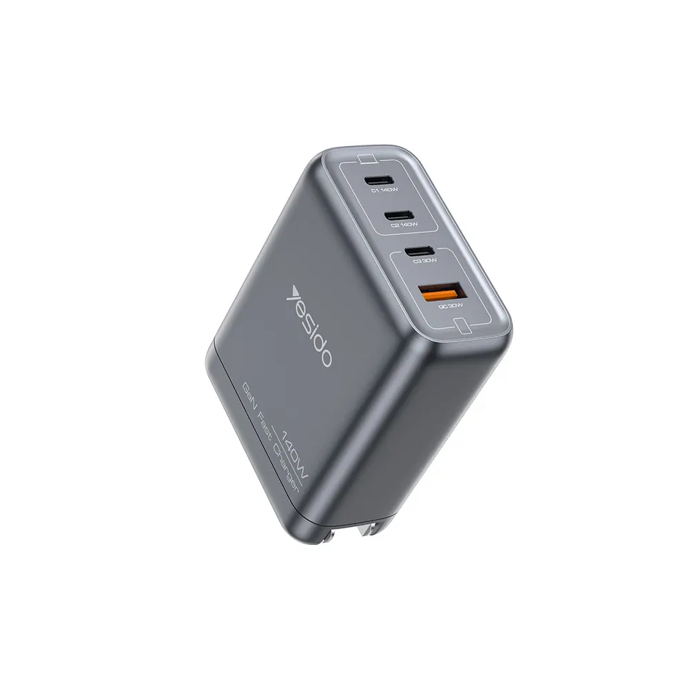 Yesido YC143 GaN Φορτιστής 3xType-C, 1xUSB-A 140W Μαύρο