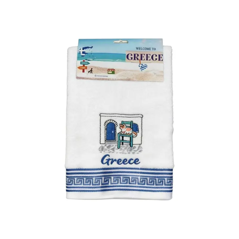 Πετσέτα ποτηρόπανο Souvenir με κέντημα - Σετ 12pcs - Greece - 416440