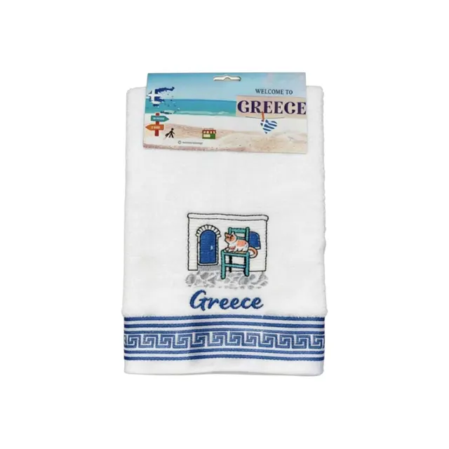 Πετσέτα ποτηρόπανο Souvenir με κέντημα - Σετ 12pcs - Greece - 416440