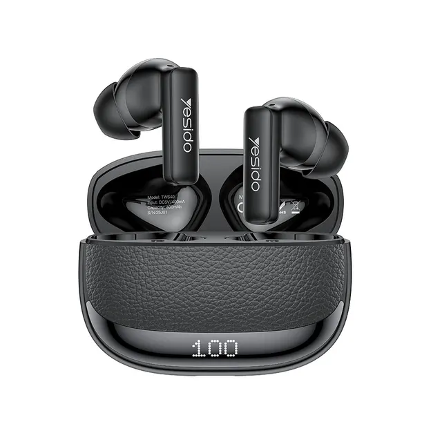 Ακουστικά Bluetooth Yesido TWS40, ANC & ENC με Θήκη Φόρτισης, ΒΤ6.0 Μαύρο